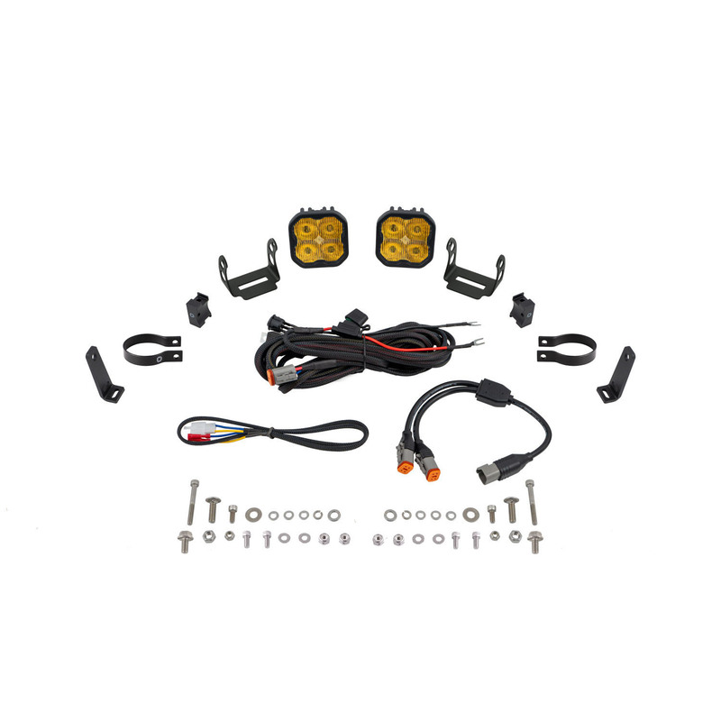  Diode Dynamics - SS3 LED Bumper 2 Inch Roll Bar Kit, Sport Yellow SAE Fog (pair)